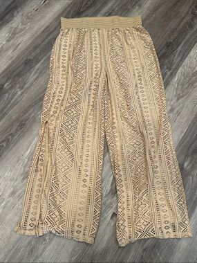 Aruba Blue Swim Cover Up Pants XL Tan EUC